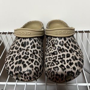 Cheetah print crocs